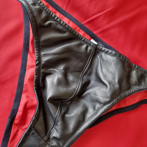Men's Leather Lined Briefs 34 Black/Red - was £199