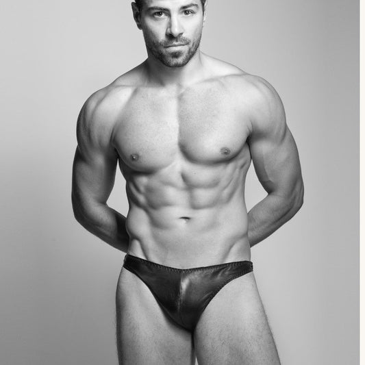Men’s Leather Lined Briefs SLIGHT SECONDS 40 Black