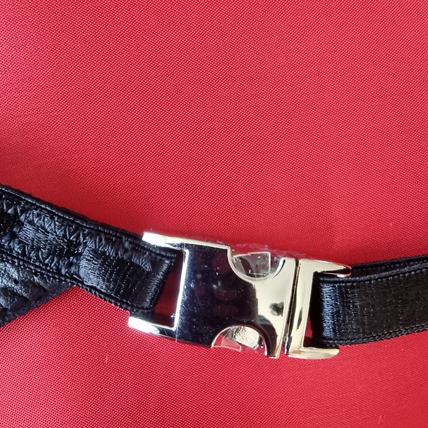 Adjustable ZIP Stripper String Perforated Black with silver metalwork size 12