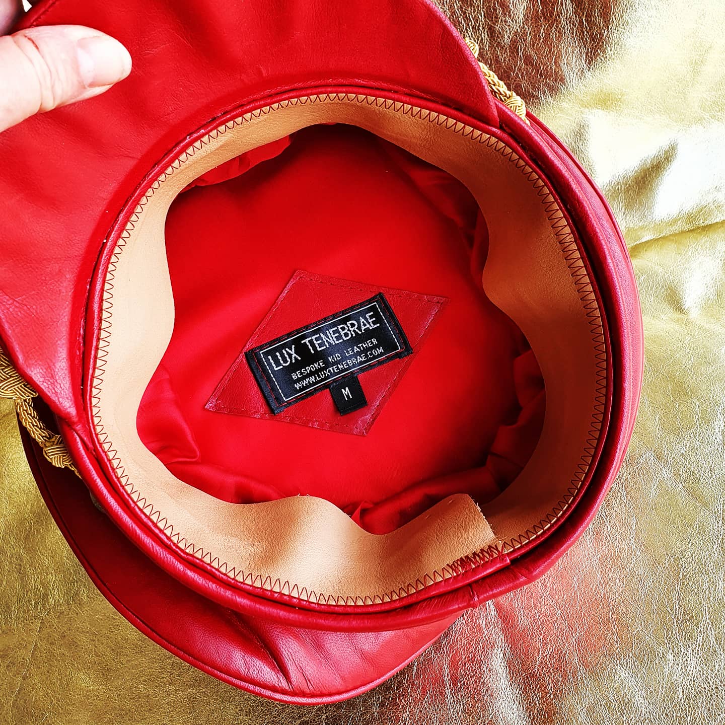 Leather Military Cap