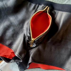Leather Lined Zip Fitted Boxers