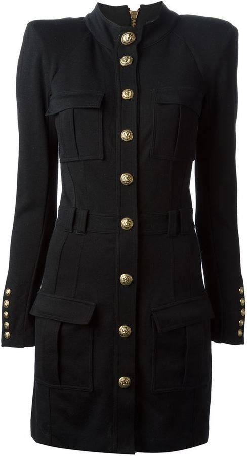 Tailored Leather High Neck Mini Dress