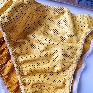 MFWP Brief Perforated Yellow with cream elastic Size S - was £109