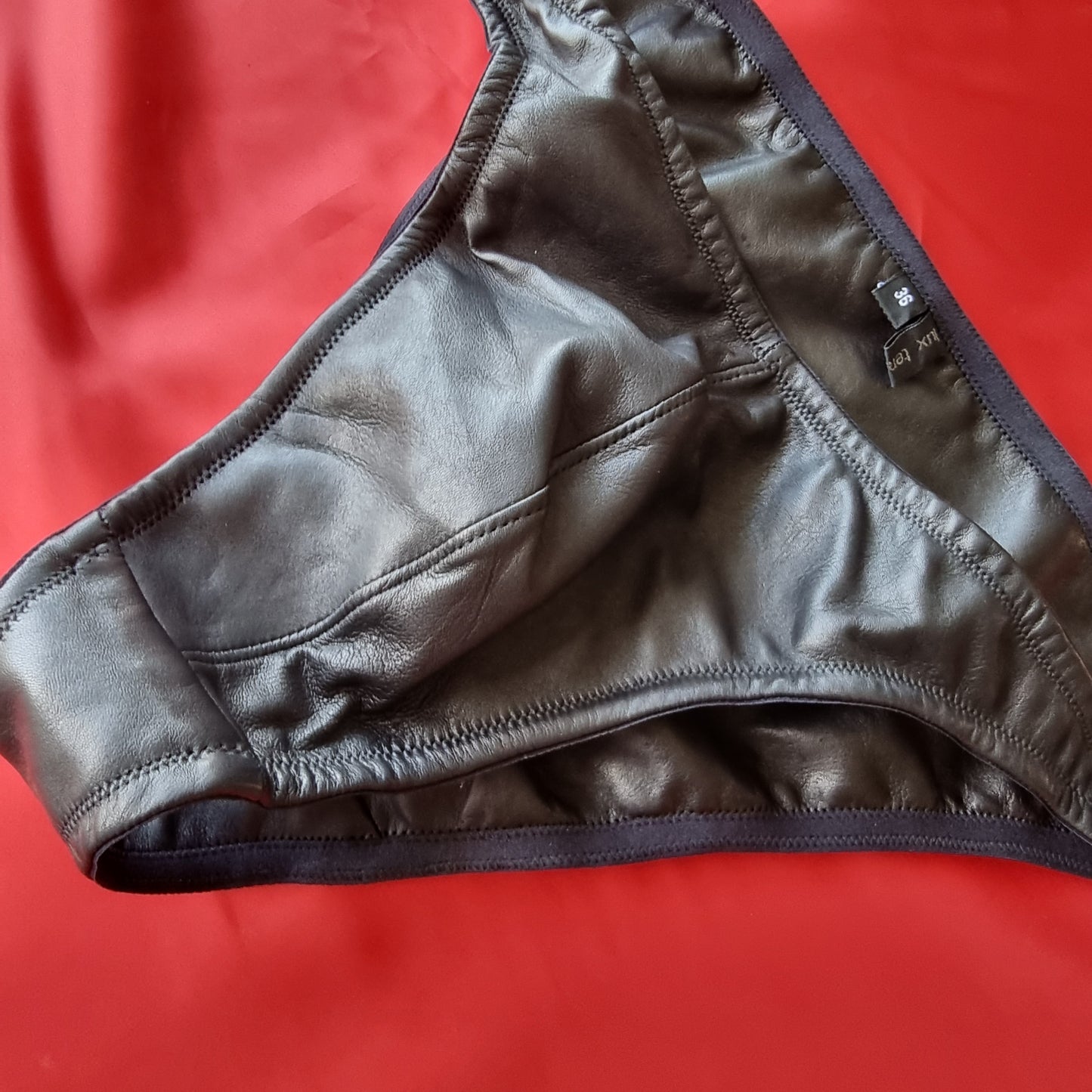 Men’s Leather Lined Briefs SLIGHT SECONDS 40 Black