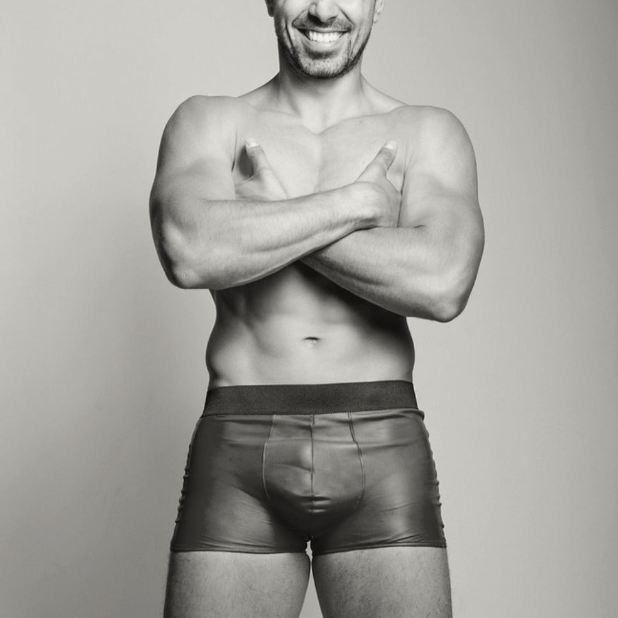 men's washable leather fitted boxer briefs Lux Tenebrae