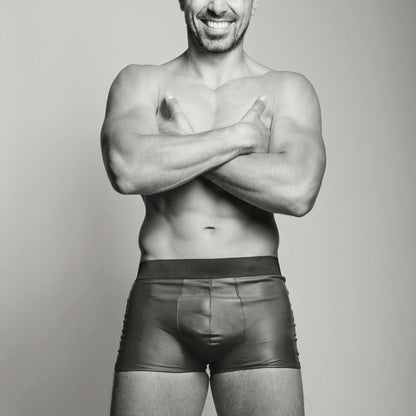 men's washable leather fitted boxer briefs Lux Tenebrae