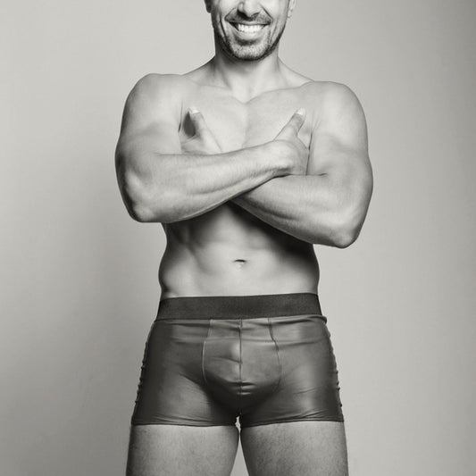 men's washable leather fitted boxer briefs Lux Tenebrae