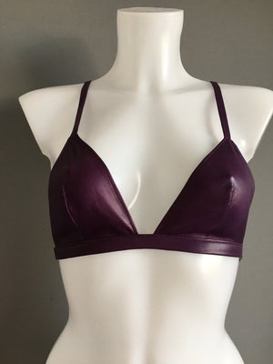 Bralet en cuir simple minimal 32-40, tasses A-C