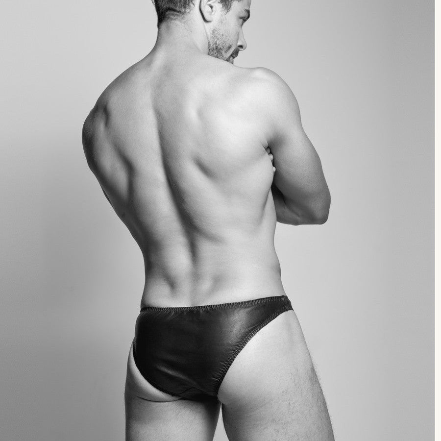 Men’s Leather Lined Briefs SLIGHT SECONDS 40 Black