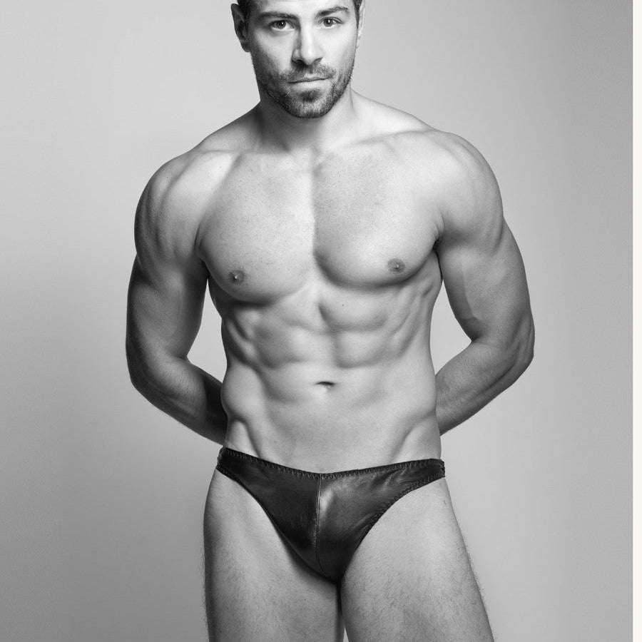 Men’s Leather Lined Briefs SLIGHT SECONDS 40 Black