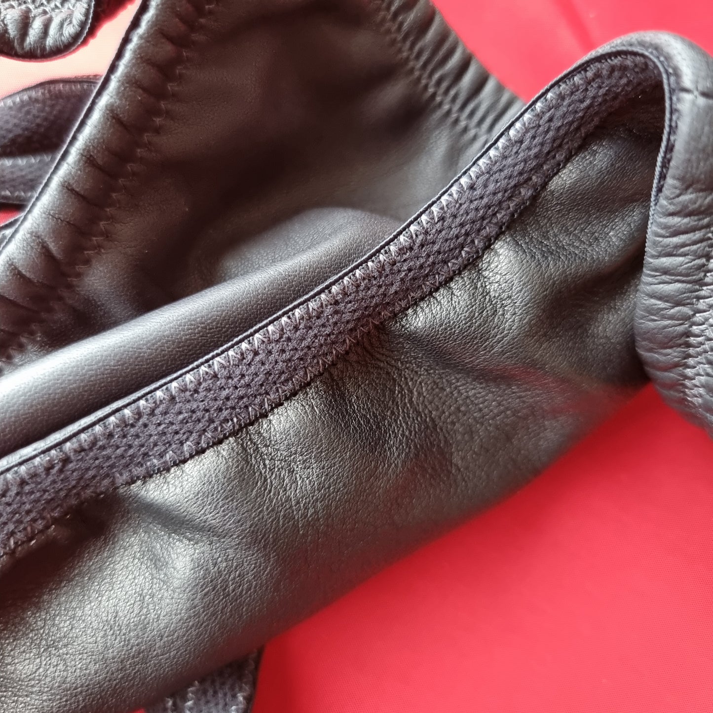 Men's black washable leather lined jock strap, fits trouser size 34 or 38", Outlet black glove leather jock with classic straps