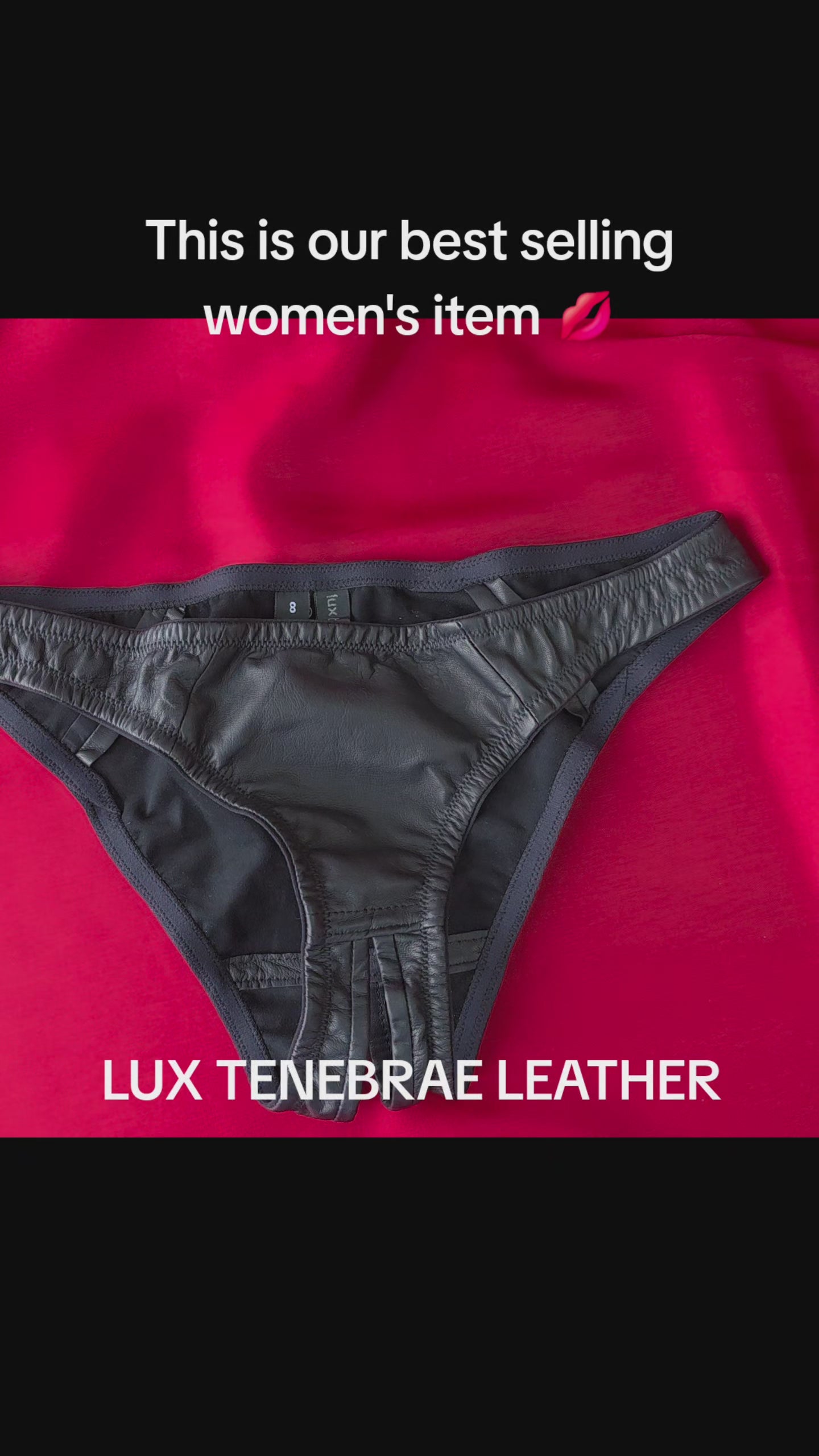 Leather Ouvert briefs for women