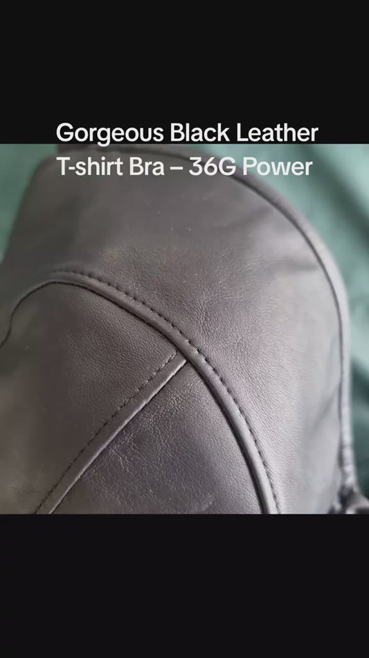 Leather T Shirt bra - 32 to 44 A -J cup