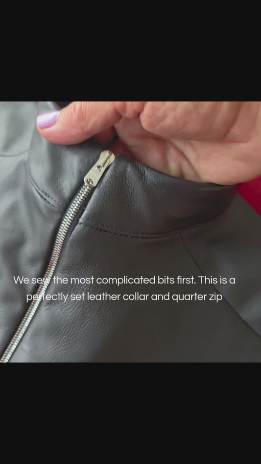The Leather Turtle Neck Close-fit T-Shirt