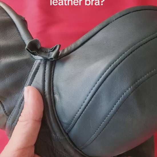 green leather balcony bra