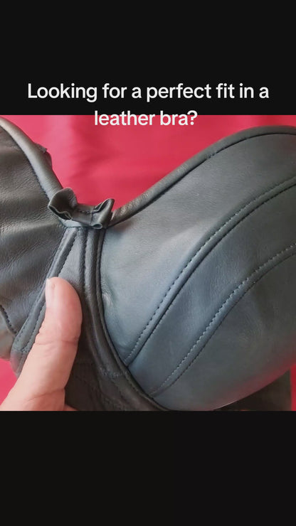 green leather balcony bra