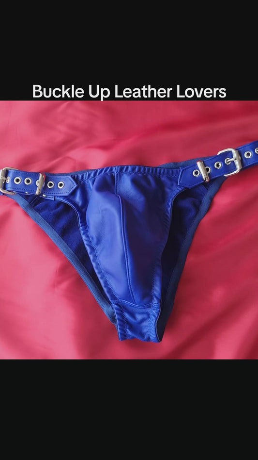 Men's Leather Buckle Thong