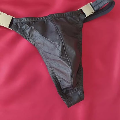 Leather Stripper Thong for Men