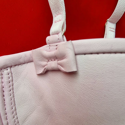 Pink Leather Balcony Bra 32D  — perfect condition