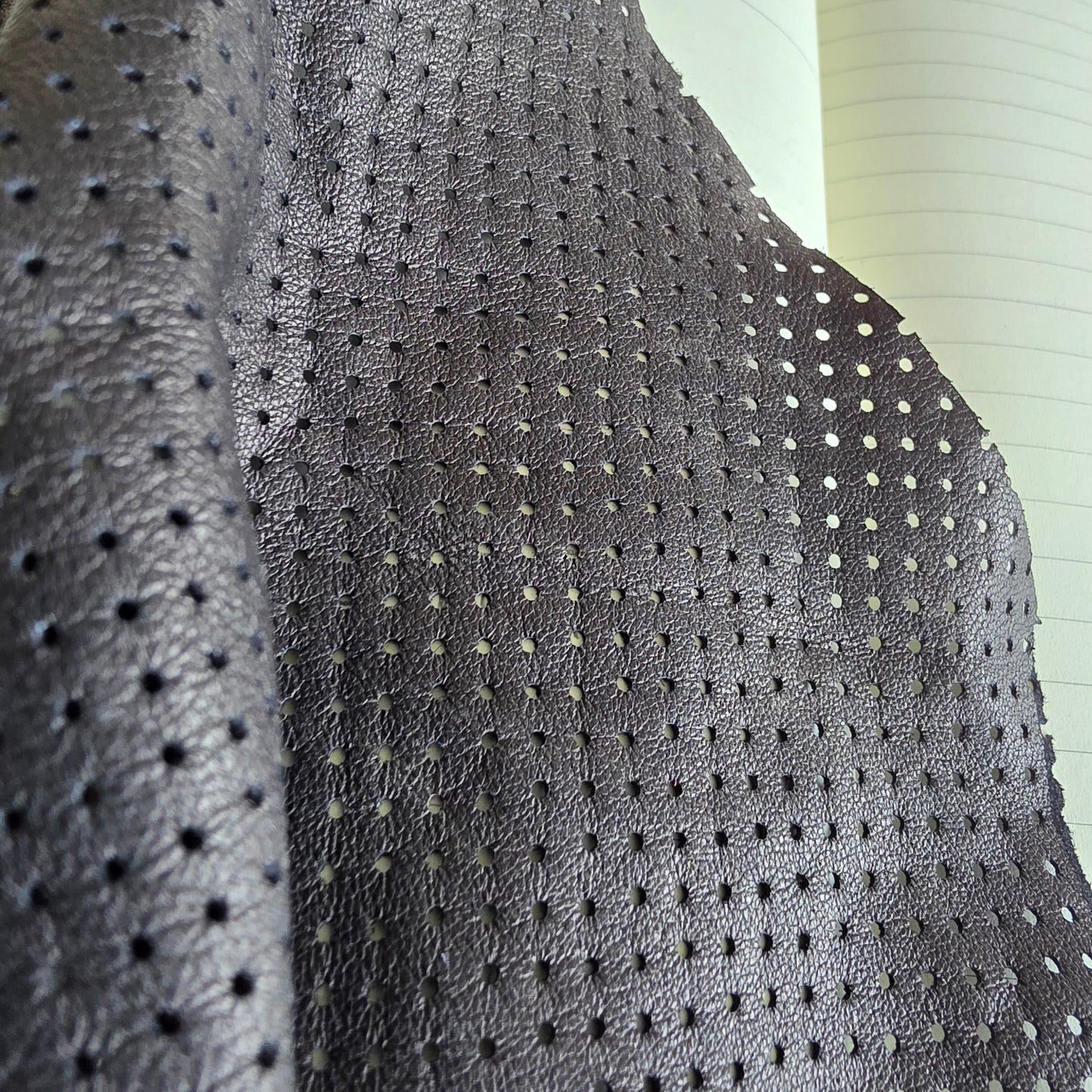 Leather Men's Thong perforated Black - The Zero-Waste Project (Pristine glove leather)