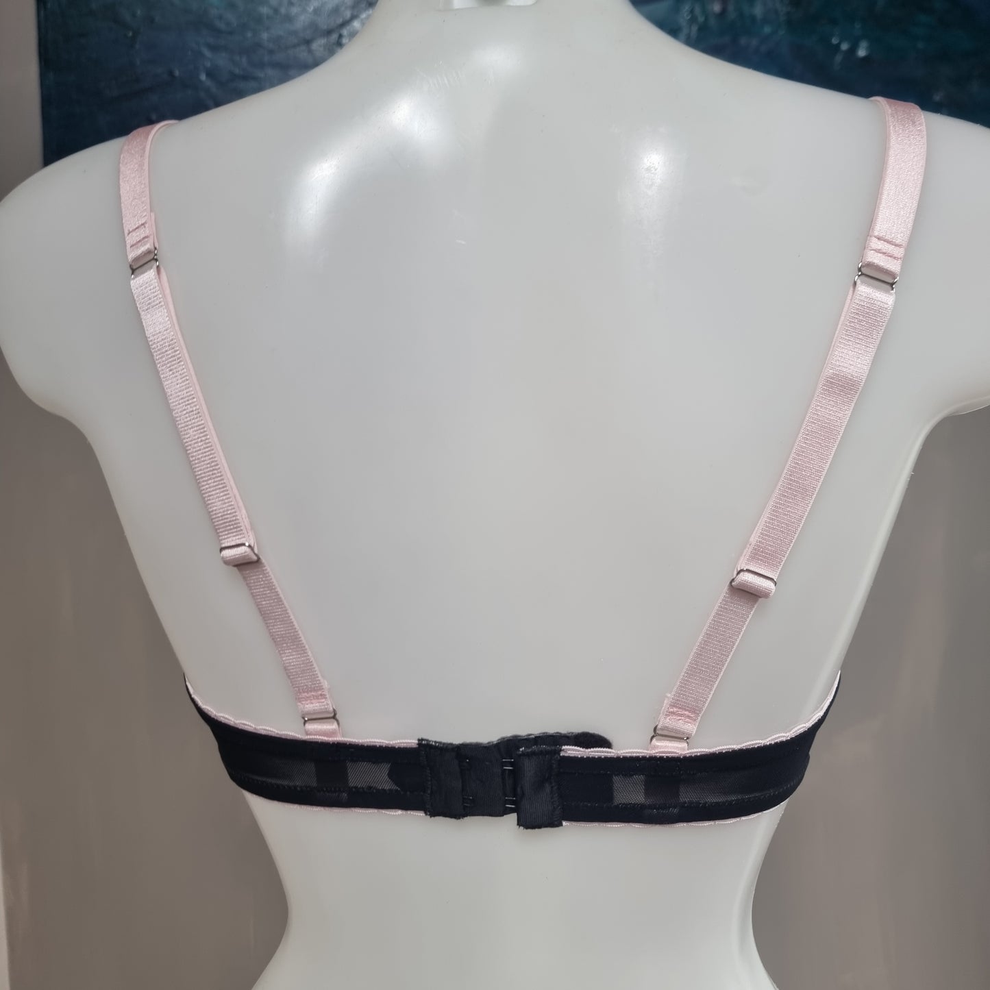 Black and Pink Leather T Shirt bra - 32D - NOW 60%