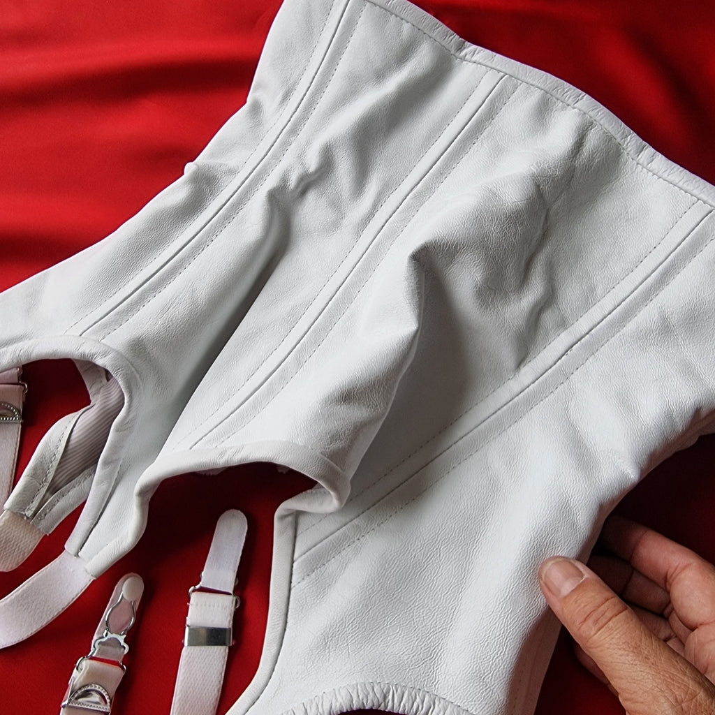 white leather girdle