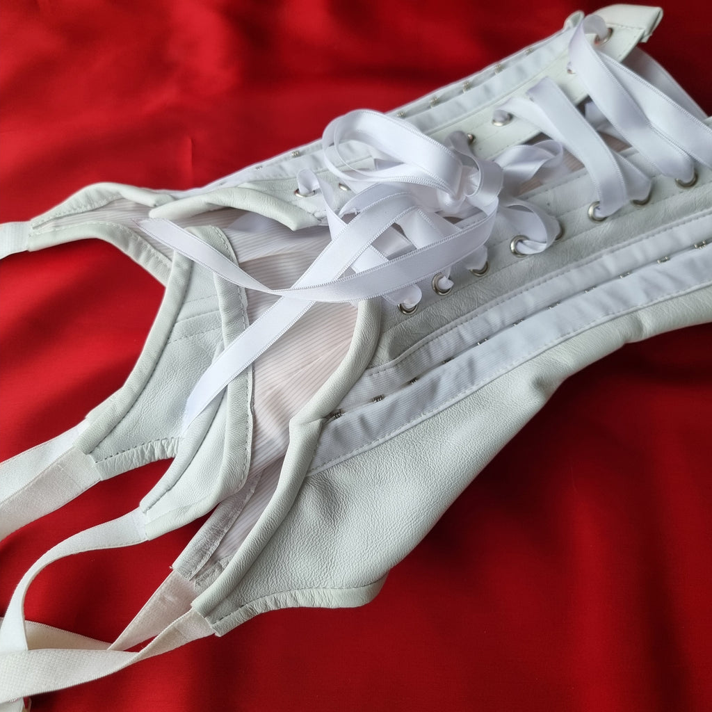 white leather girdle