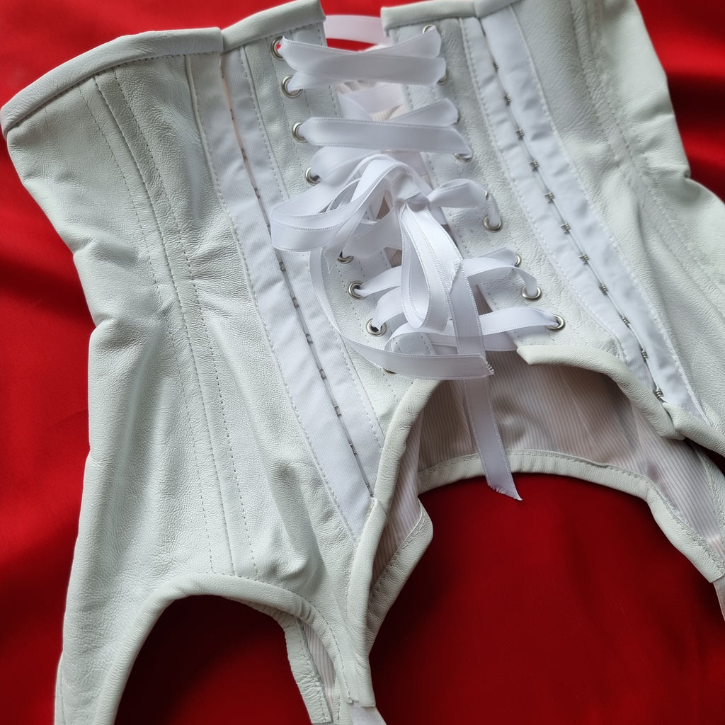 white leather girdle