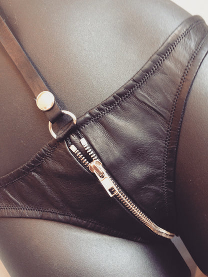 Zip and Leather Body Harness