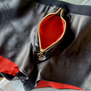 Leather Lined Zip Fitted Boxers