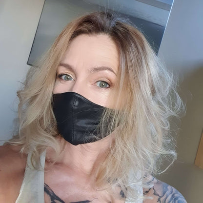 Black Leather face mask