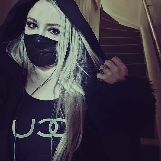 Black Leather face mask