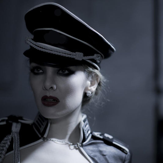 Leather Military Cap