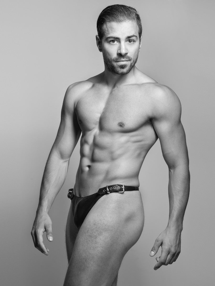 Men's Leather Buckle Thong