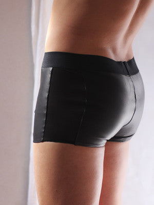 men's washable leather fitted boxer briefs Lux Tenebrae