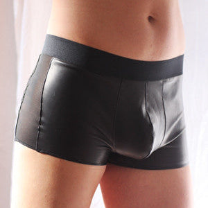 men's washable leather fitted boxer briefs Lux Tenebrae