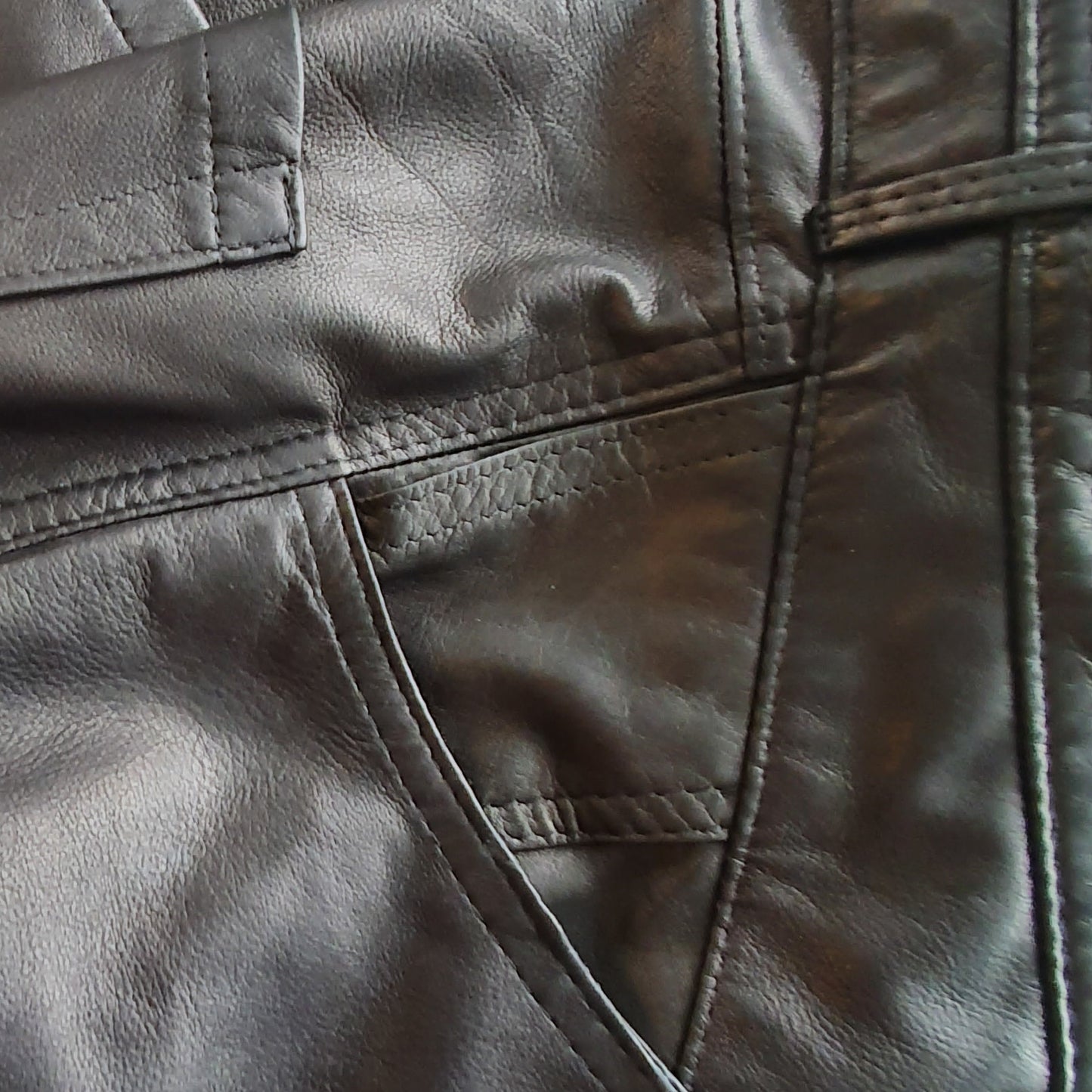 Handmade luxury straight leg leather jeans for men