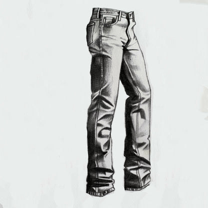 Handmade luxury straight leg leather jeans for men

