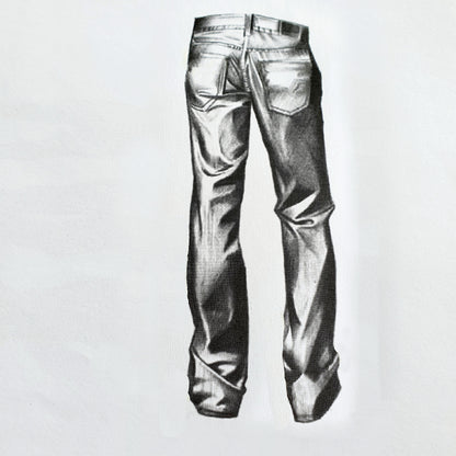 Handmade luxury straight leg leather jeans for men
